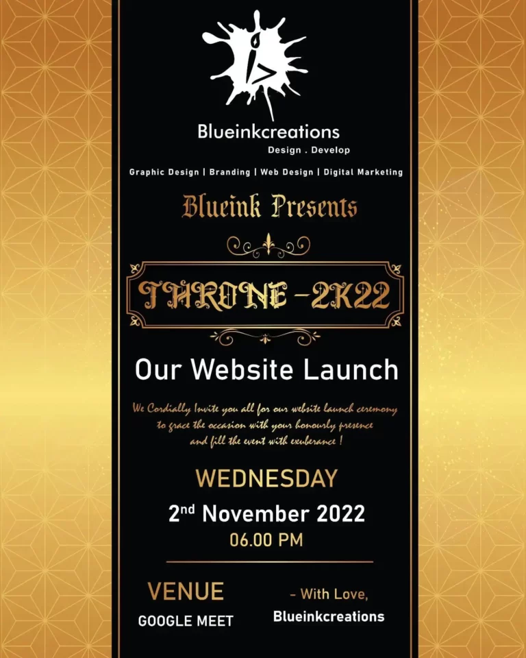 Invitation of Blueink Website Launch